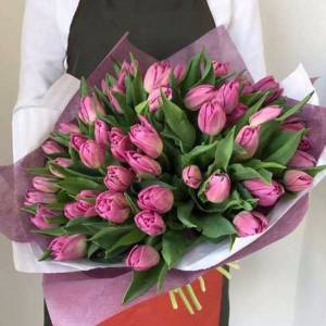 Букет 59 розовых тюльпанов R982